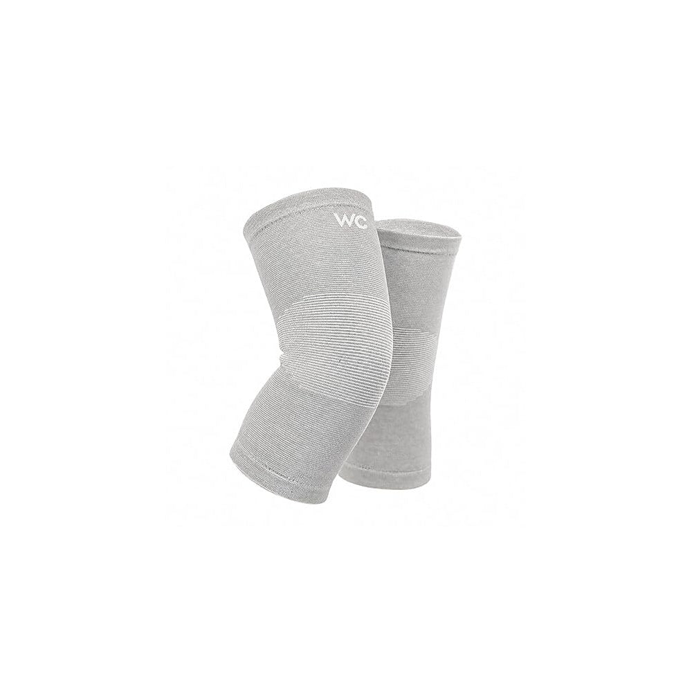 Sandberg Knee Cap for Men & Women | Bamboo Knee Compression Support Sleeve | Soft Padded Stretch Fabric Knees Support for Walking, Training, Sports & General Activities | Grey | 1 Pair