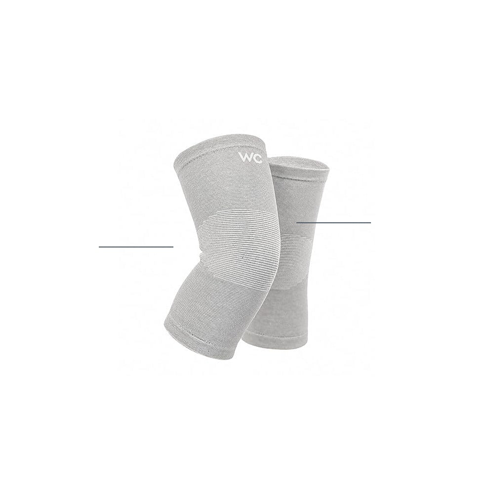Sandberg Knee Cap for Men & Women | Bamboo Knee Compression Support Sleeve | Soft Padded Stretch Fabric Knees Support for Walking, Training, Sports & General Activities | Grey | 1 Pair
