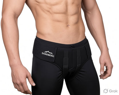 Sandberg Hernia Belt for Men - Groin Hernia Support for Men 2 Removable Compression Pads & Adjustable Groin Straps Double inguinal Hernia Support for Men