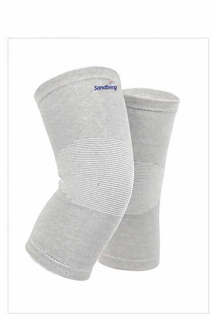 Sandberg Knee Cap for Men & Women | Bamboo Knee Compression Support Sleeve | Soft Padded Stretch Fabric Knees Support for Walking, Training, Sports & General Activities | Grey | 1 Pair